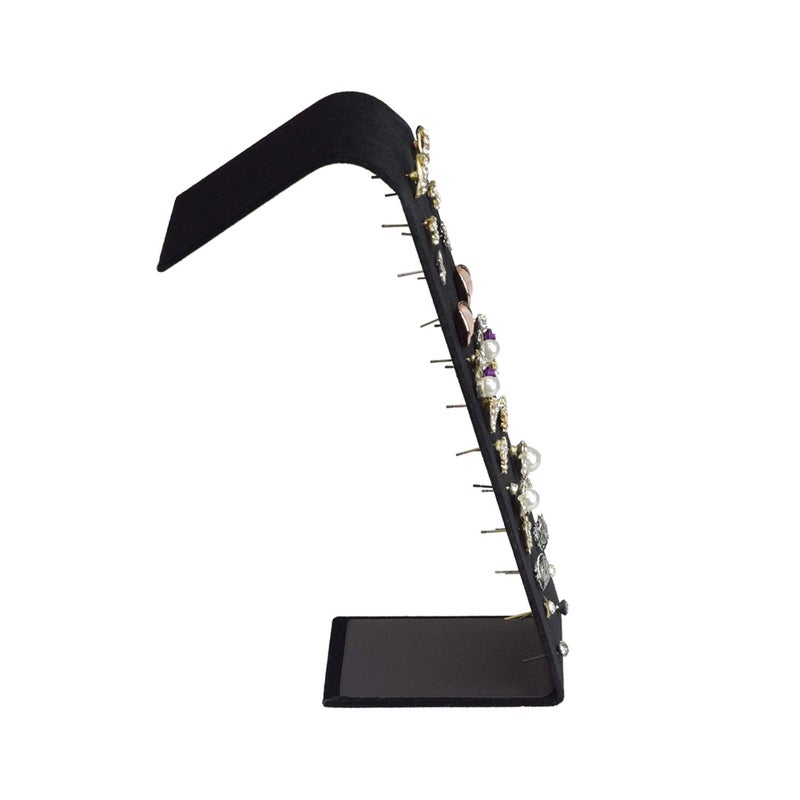 MOOCA PremiumBlack Velvet Adjustable Earring Display Stand Showcase Jewelry Stands for 12 Pairs of Earrings, 2 W x 2 7/8 D x 6 5/8 H in, Black Velvet - Image 5